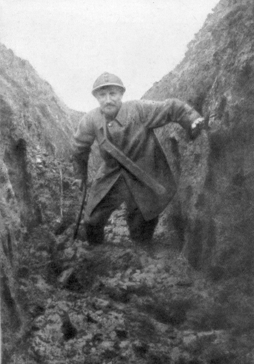 Utrpení vojáka, bahnitý francouzský zákop v Artois, Francie, 1916 od Unbekannt