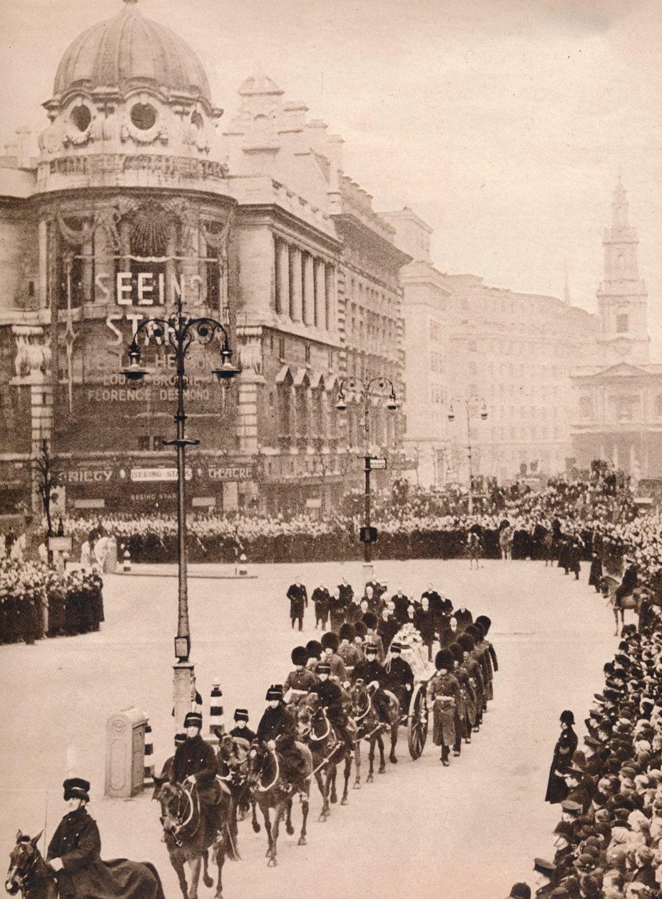 Pohyblivá jednoduchost poslední cesty krále Georgese Londýnem, 1936 od Unbekannt