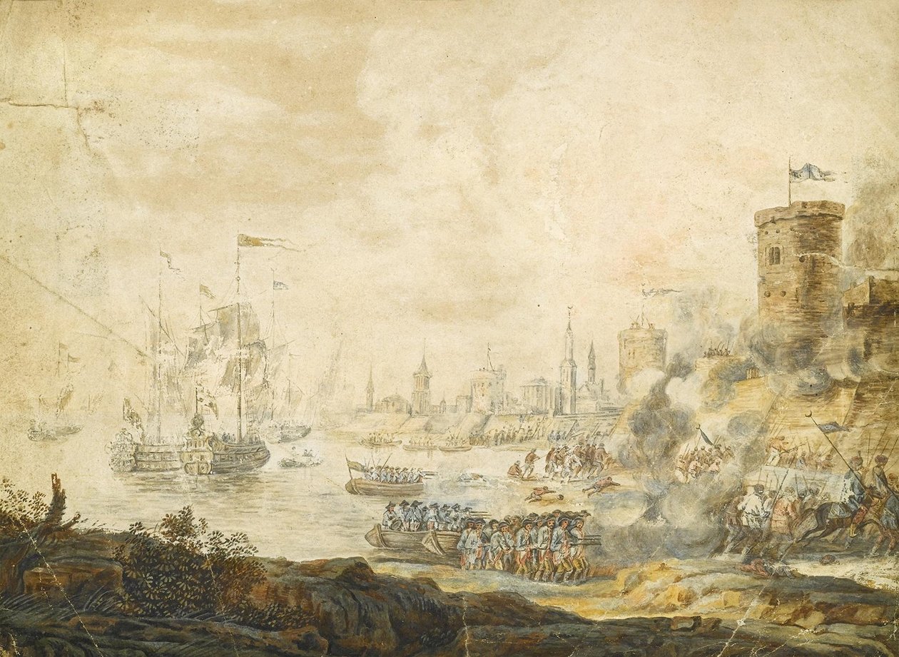 Námořní bitva u Chesmy 5. července 1770, 18. století od Unbekannt
