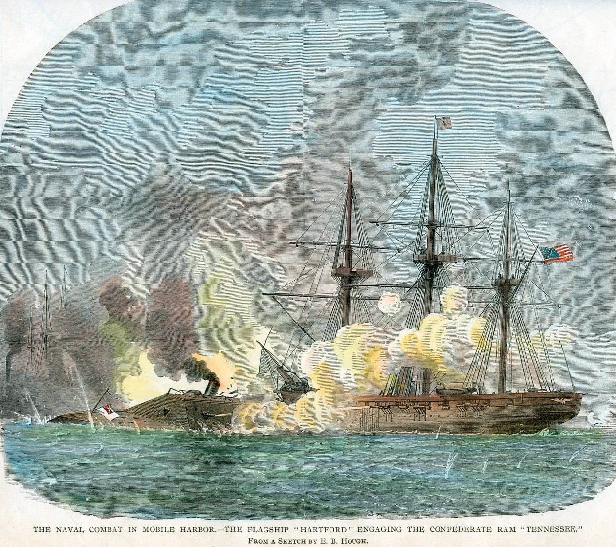 Námořní bitva v Mobile Harbour, Alabama, Americká občanská válka, 5. srpna 1864 od Unbekannt