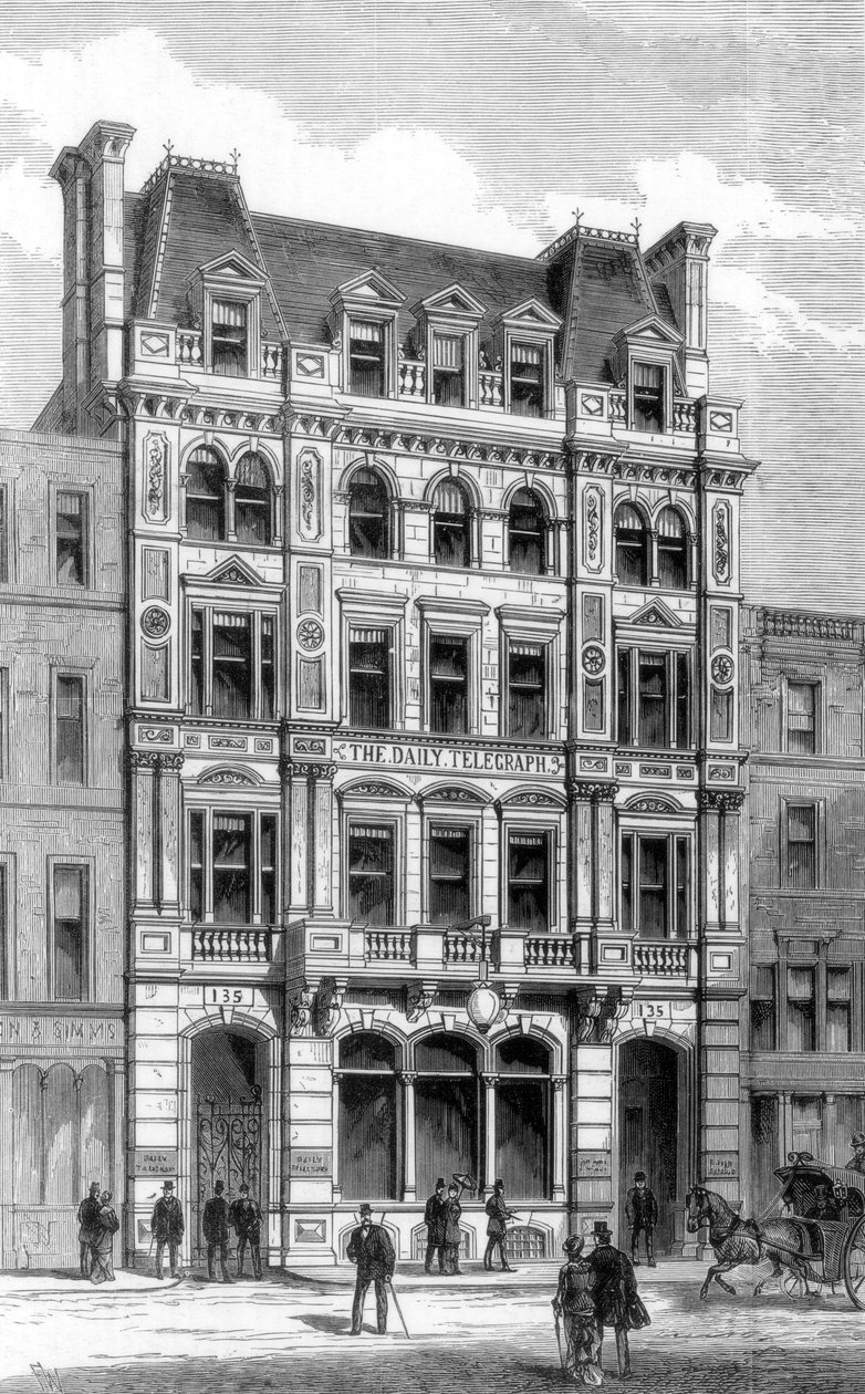 Nové kanceláře Daily Telegraph, Fleet Street, Londýn, 1882 od Unbekannt