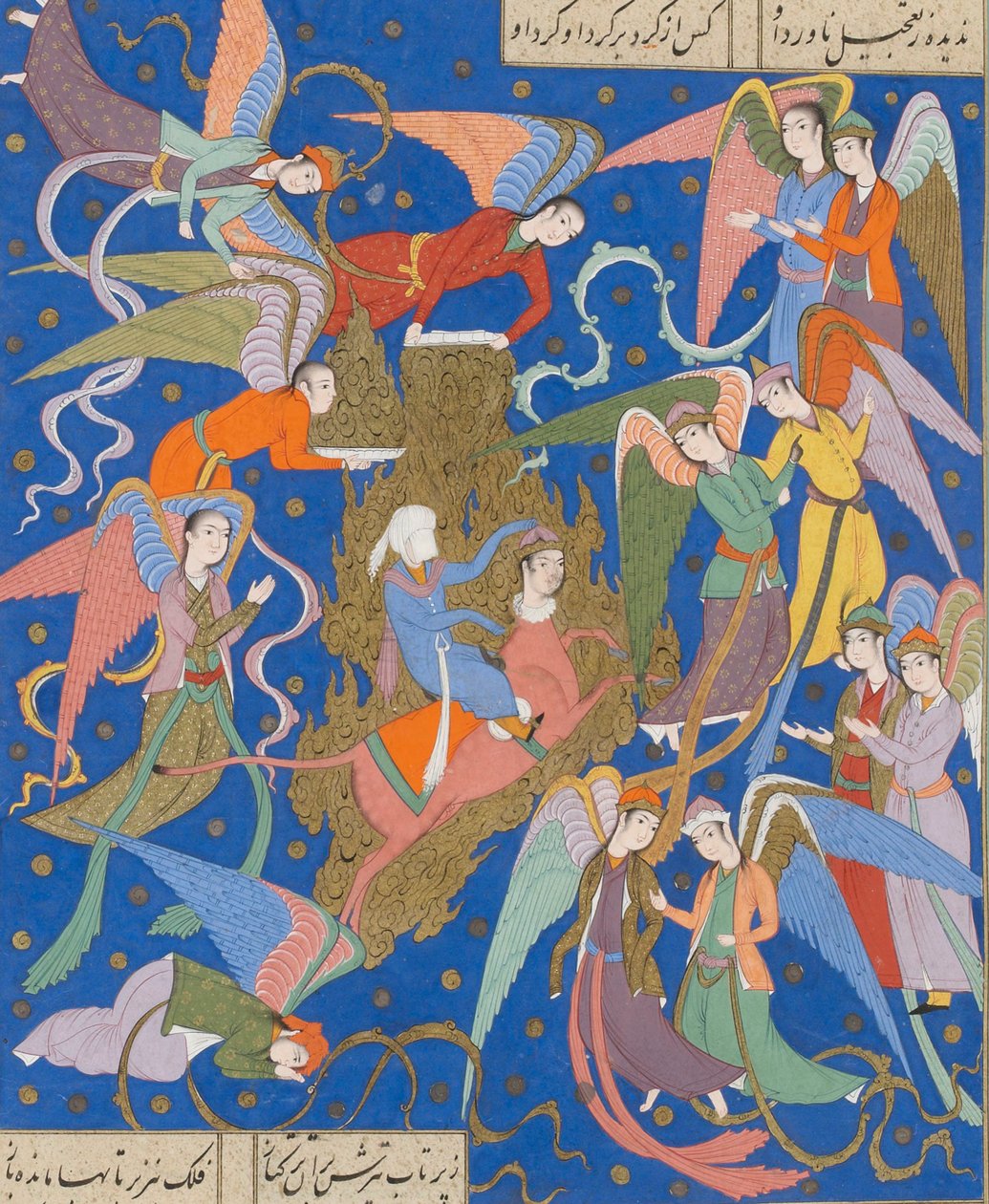 Noční cesta proroka. Z rukopisu Khamsa z Nizami, c. 1620. od Unbekannt