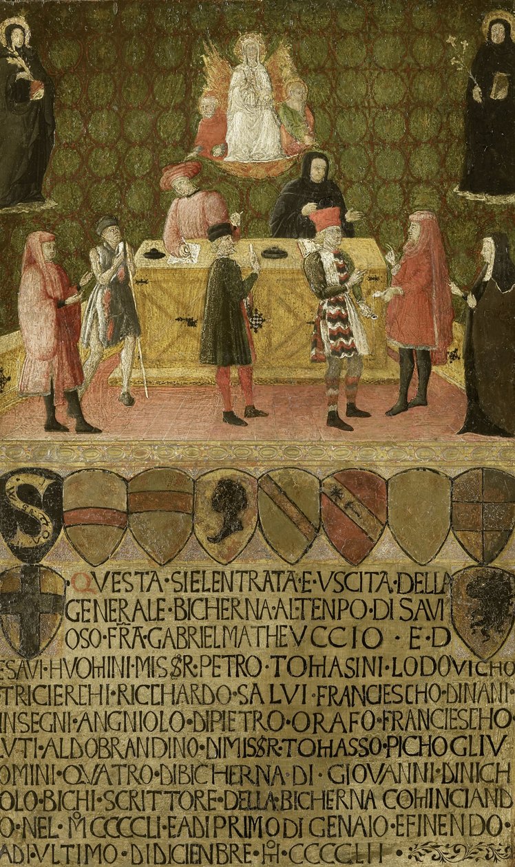Úřad výběrčího daní Biccherny ze Sieny, 1451-1452 od Unbekannt