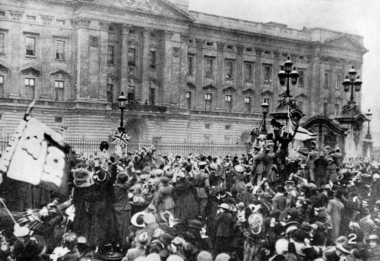 Oficiální oznámení o příměří se čte, Buckinghamský palác, 1918 1936 od Unbekannt