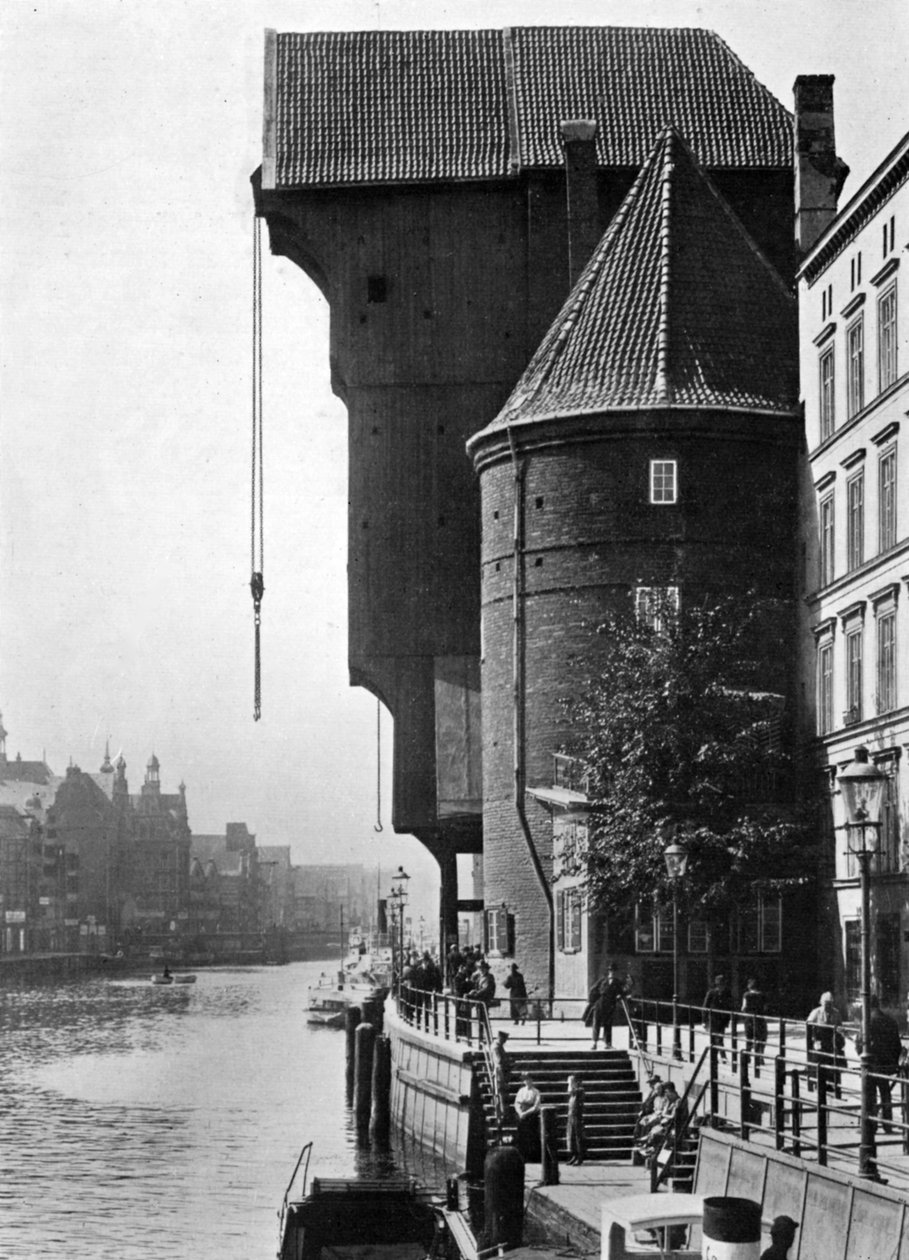 Stará jeřábová brána Krantor na řece Mottlau, Gdaňsk, Polsko, 1926 od Unbekannt