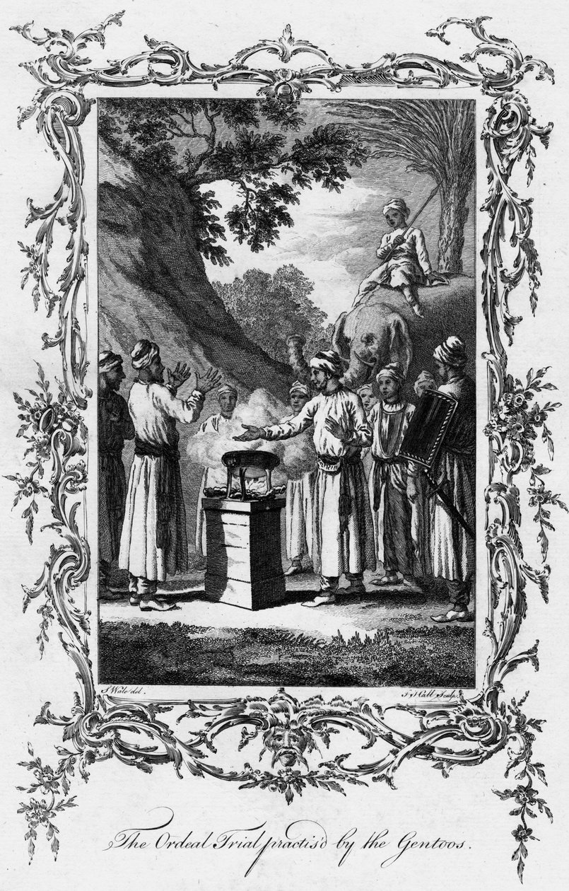 Ordeal trial praktikovaný Gentoos, c1770 od Unbekannt