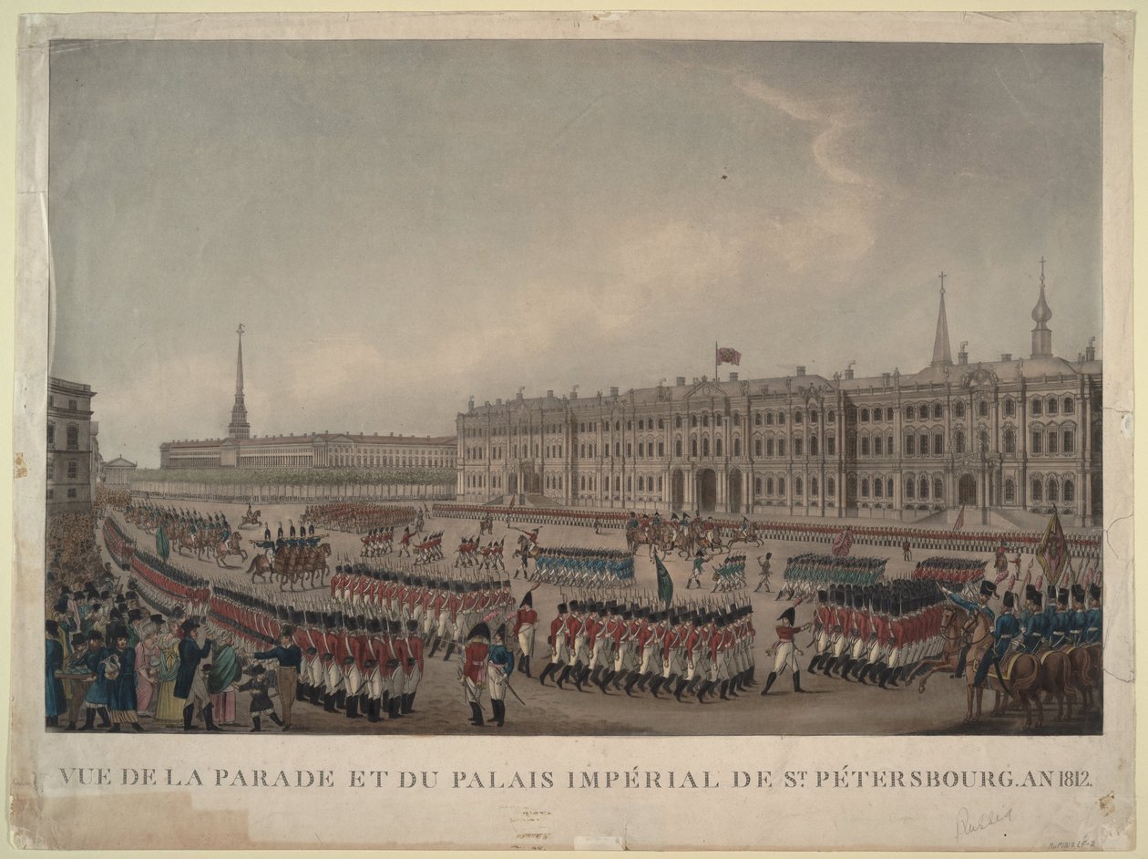 Průvod před Zimním palácem v Petrohradě 1812, 1812 od Unbekannt