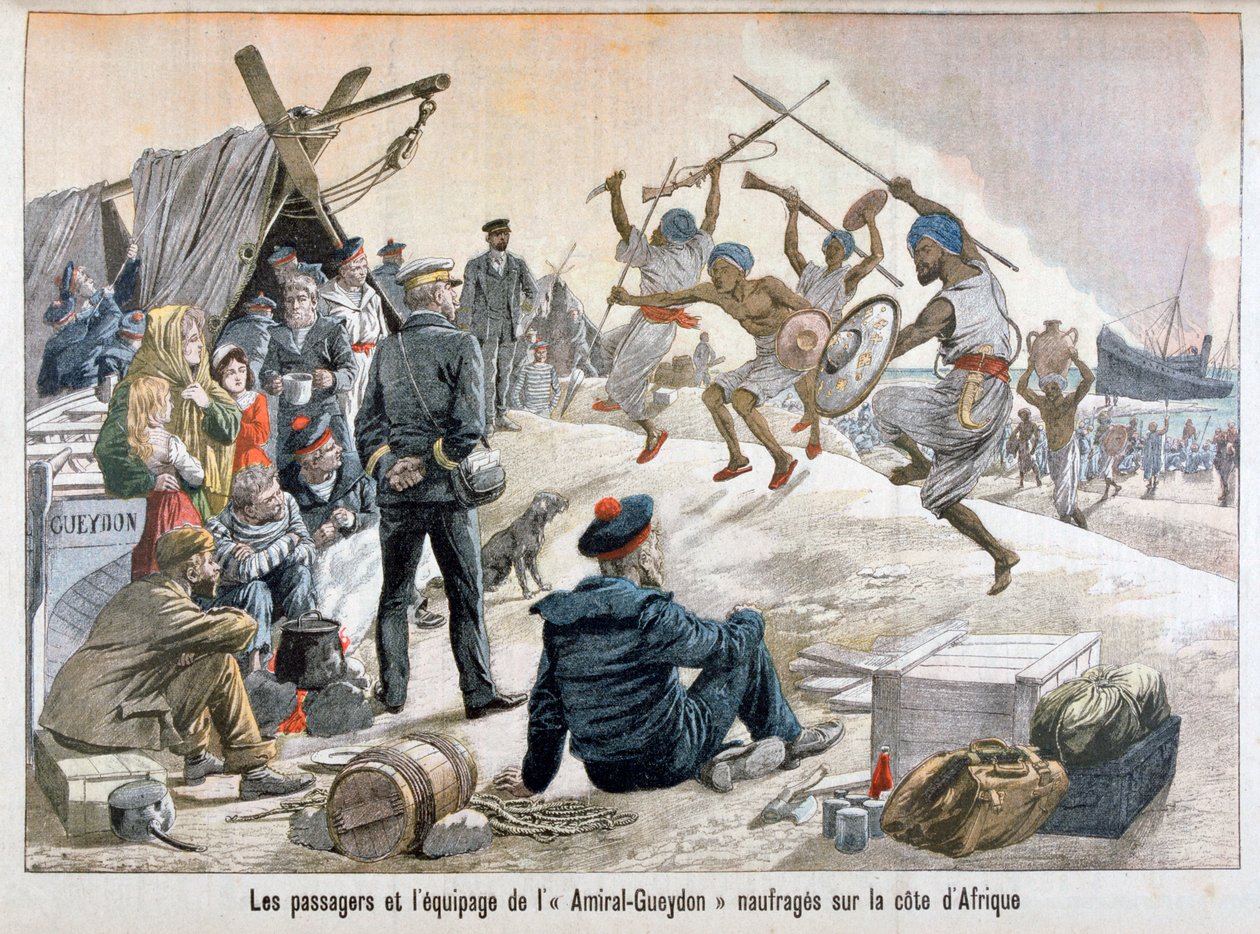 Pasažéři a vybavení admirála Gueydona ztroskotali na africkém pobřeží v roce 1903 od Unbekannt