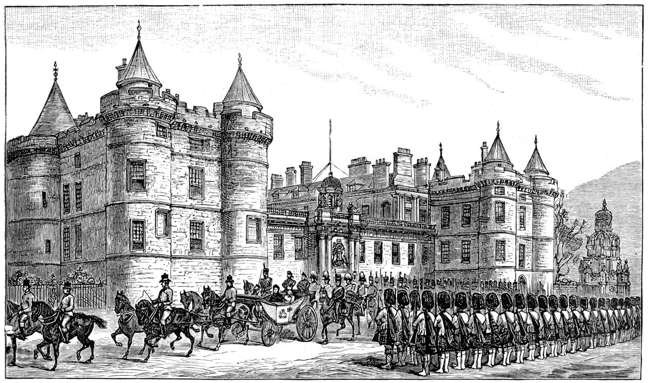 Královna opouští Holyrood Palace, Edinburgh, 1886, 1900 od Unbekannt