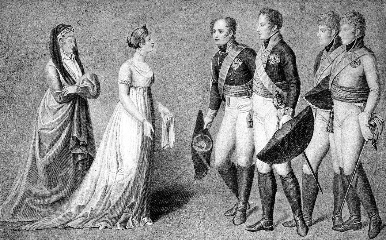 Přijetí Alexandra I. 1777-1825, císaře Ruska, v Memelu, 1802 od Unbekannt