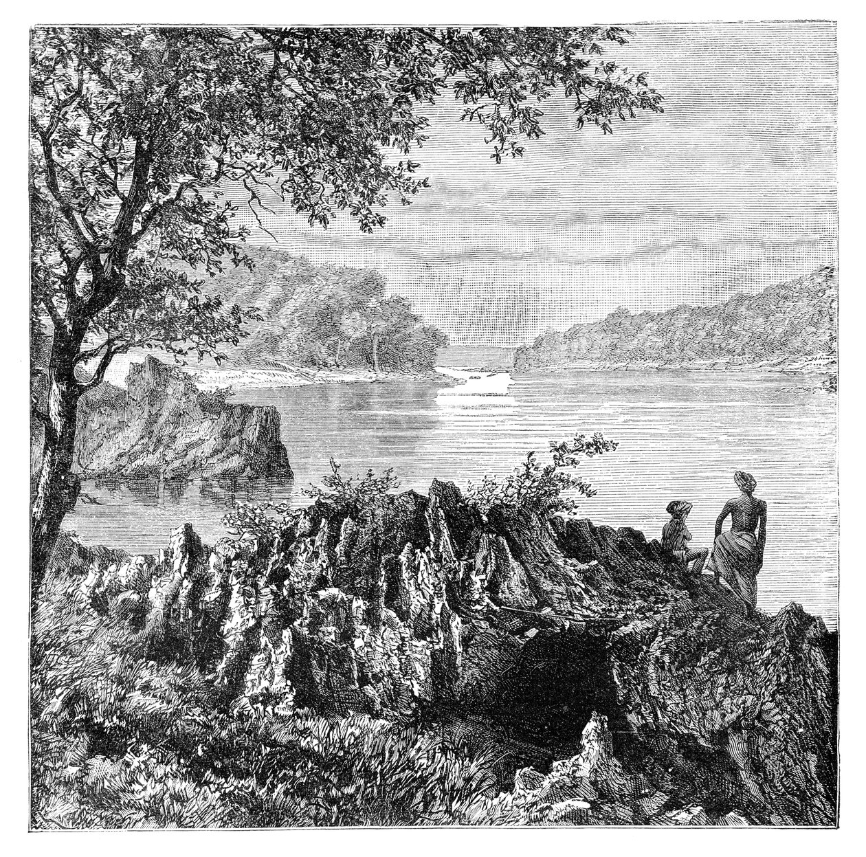 Řeka Salwen, nad Moulmein, Myanmar, 1895 od Unbekannt