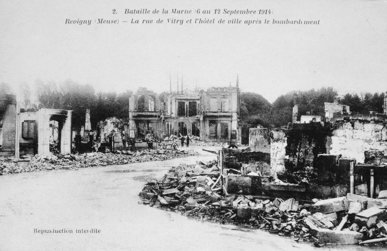 Ruiny Revigny, Francie, bitva na Marně, první světová válka, 1914 od Unbekannt