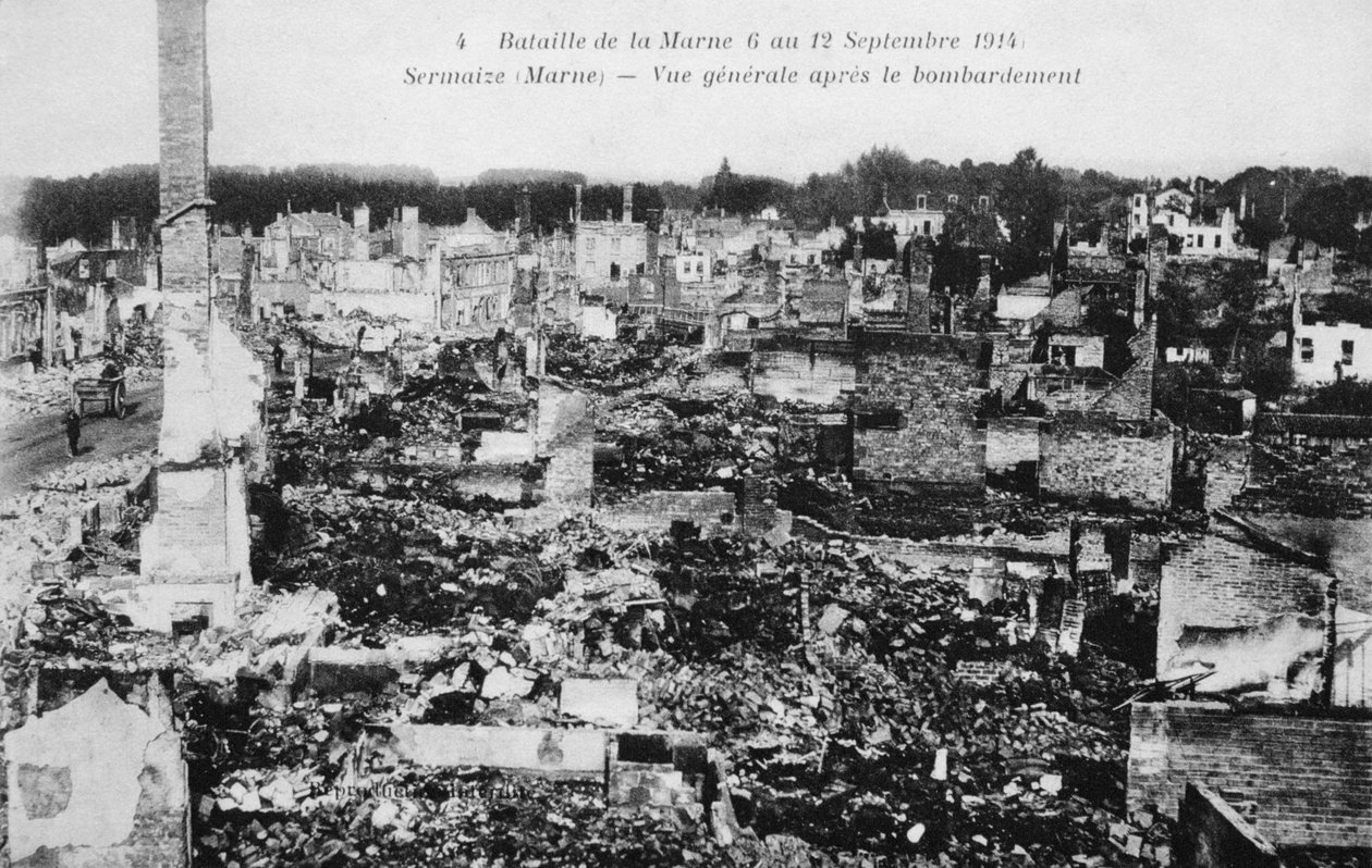 Ruiny Sermaize-Les-Bains, Francie, bitva na Marně, první světová válka, 1914 od Unbekannt