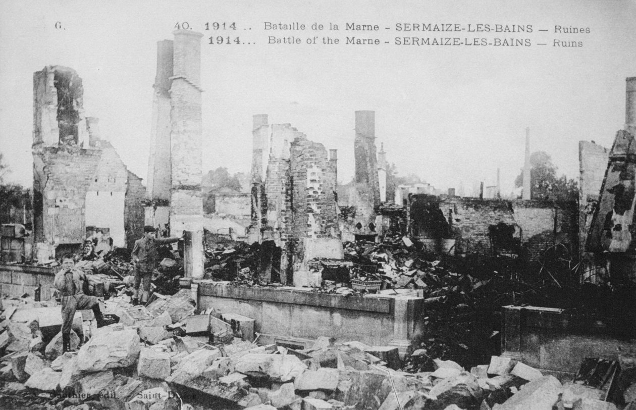 Ruiny Sermaize-Les-Bains, Francie, bitva na Marně, první světová válka, 1914 od Unbekannt