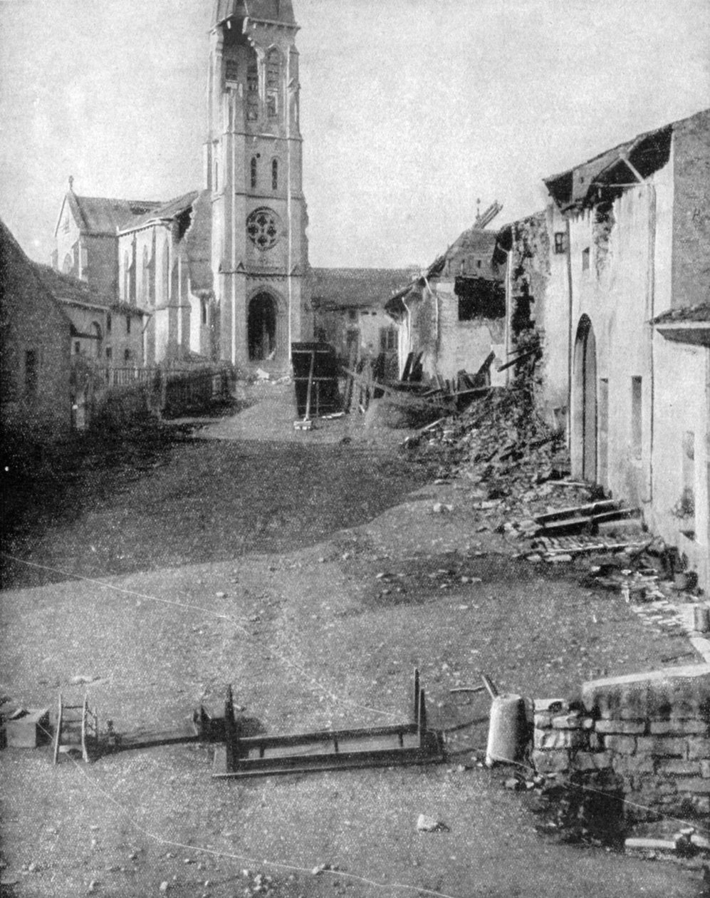 Ruiny vesnice v Lotrinsku, první světová válka, 1915 od Unbekannt
