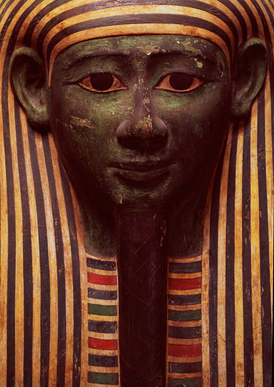 Sarkofág Psametika (664-610 př.nl) detail obličeje, egyptský od Unbekannt