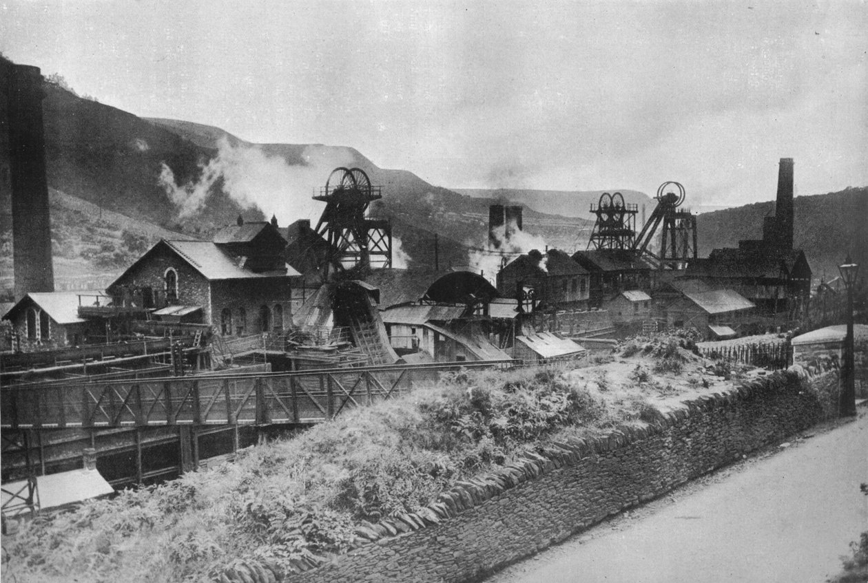 Scéna Coal Strike: Typický kabátový důl v Jižním Walesu, 1915 od Unbekannt