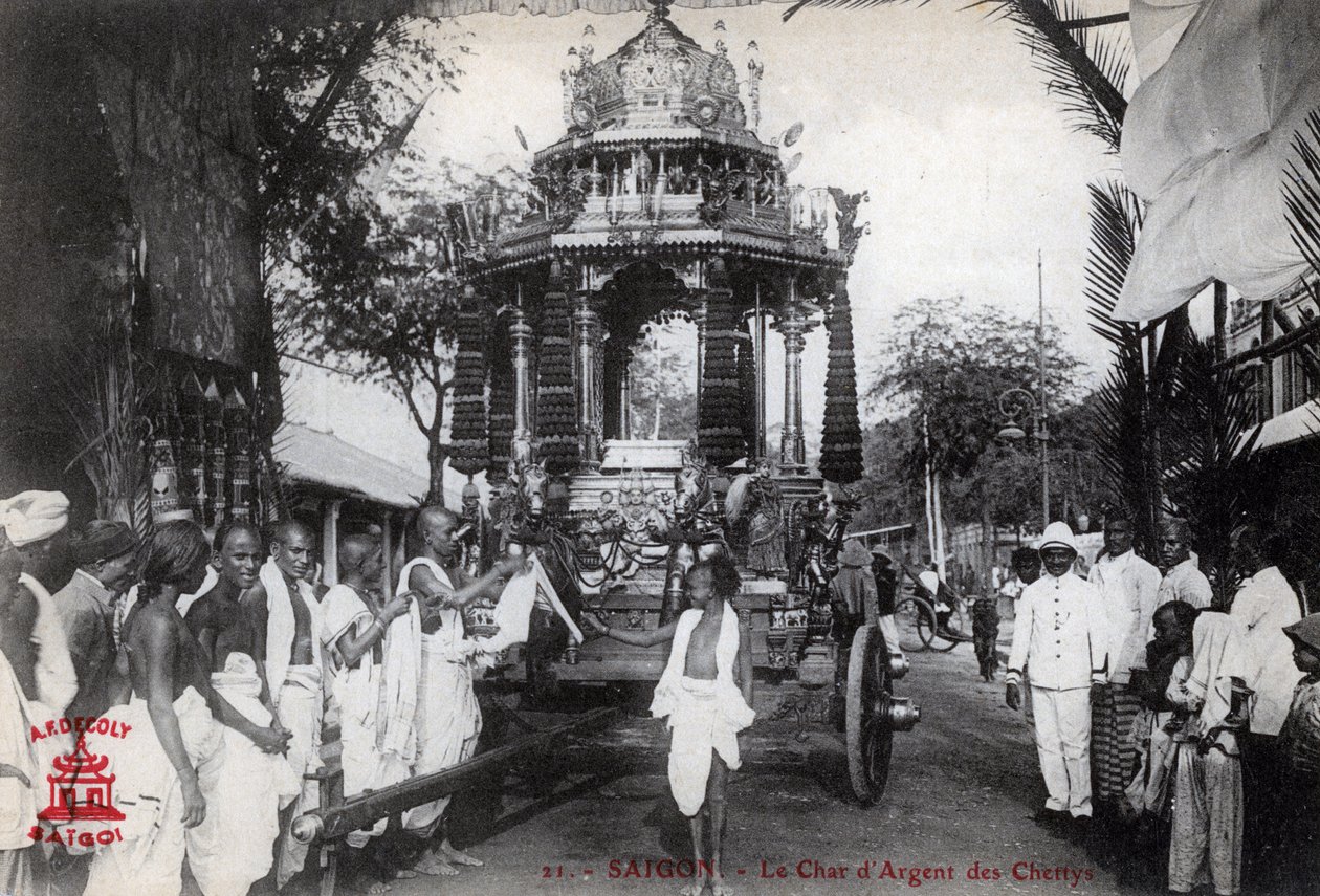 Stříbrný vůz Chettiars, Saigon, Vietnam, 1912 od Unbekannt