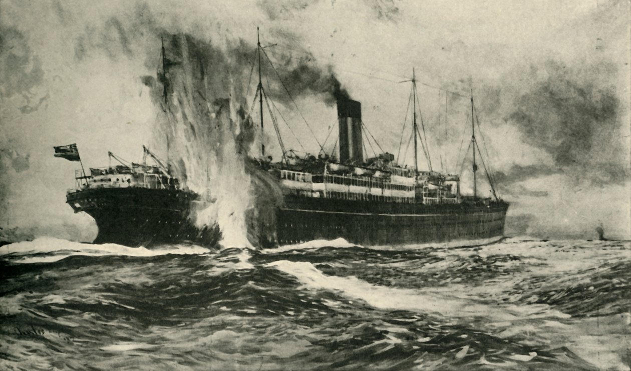 Potopení SS Arabic, první světová válka, 19. srpna 1915, c1920. od Unbekannt