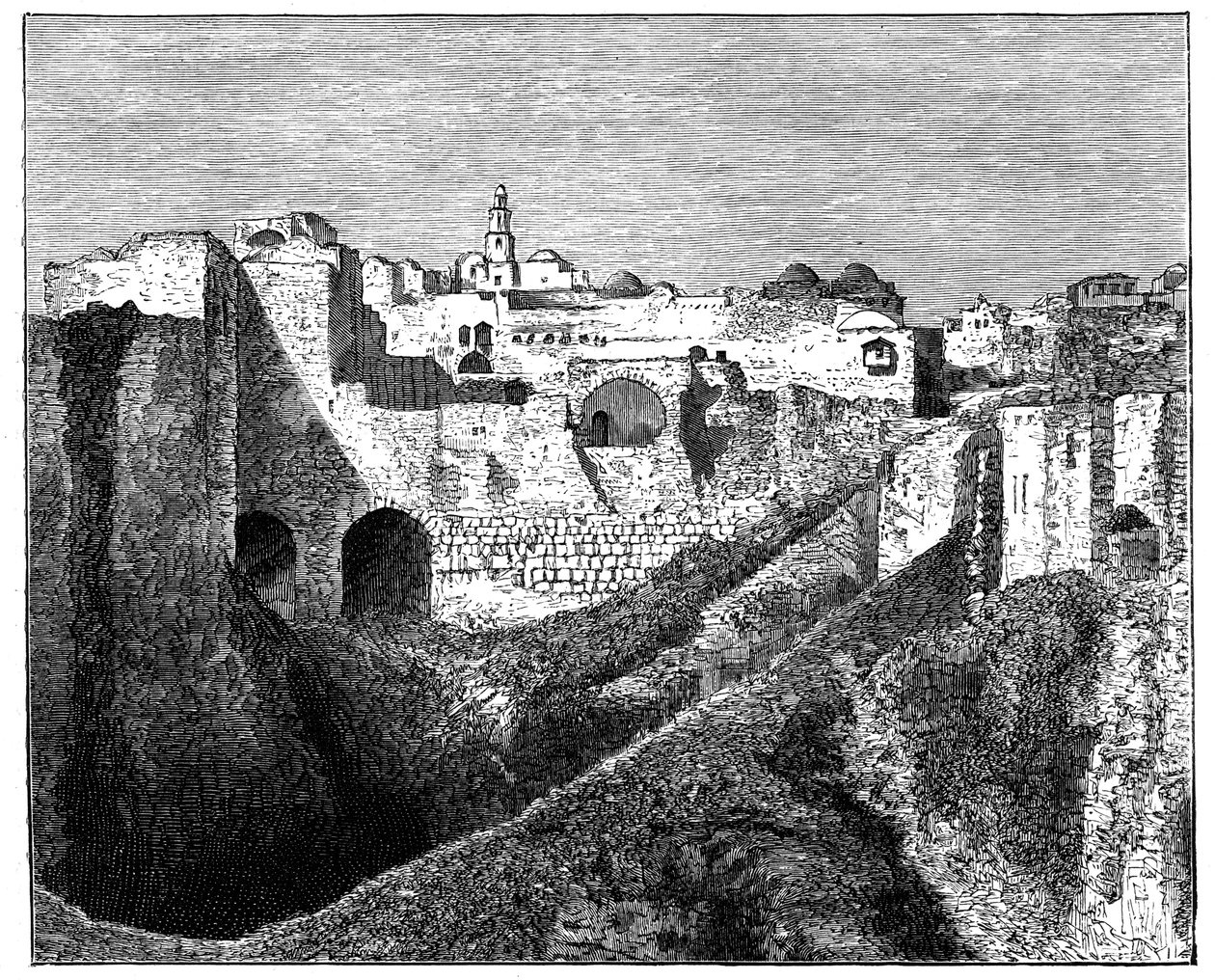 Jižní hradby Jeruzaléma, c1890 od Unbekannt