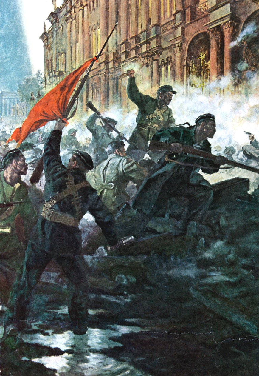 Útok na Zimní palác, Petrohrad, ruská revoluce, říjen 1917 od Unbekannt