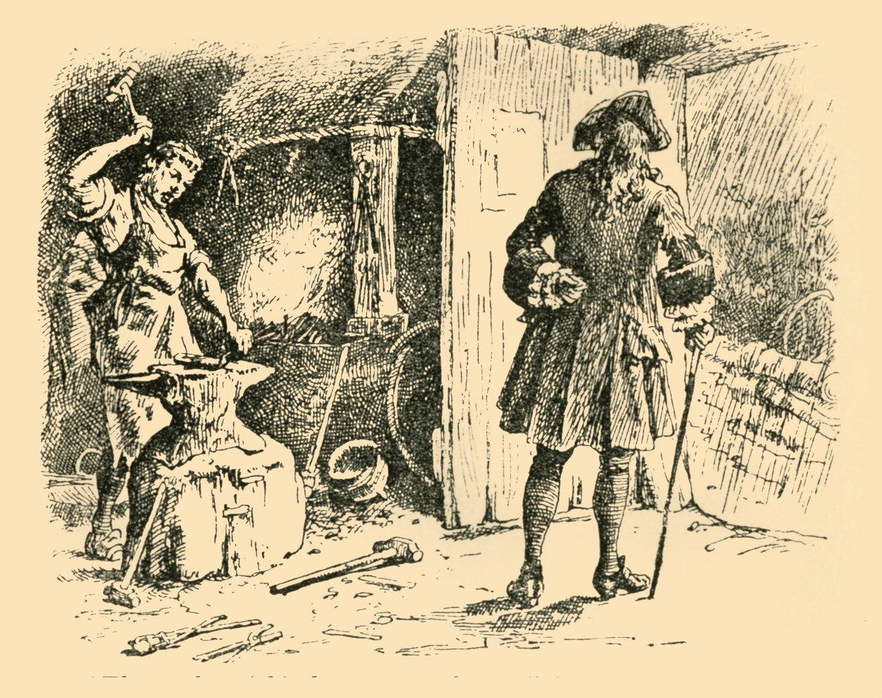 Údery jeho kladiva na kovadlině udržely čas na jeho píseň, 1907. od Unbekannt