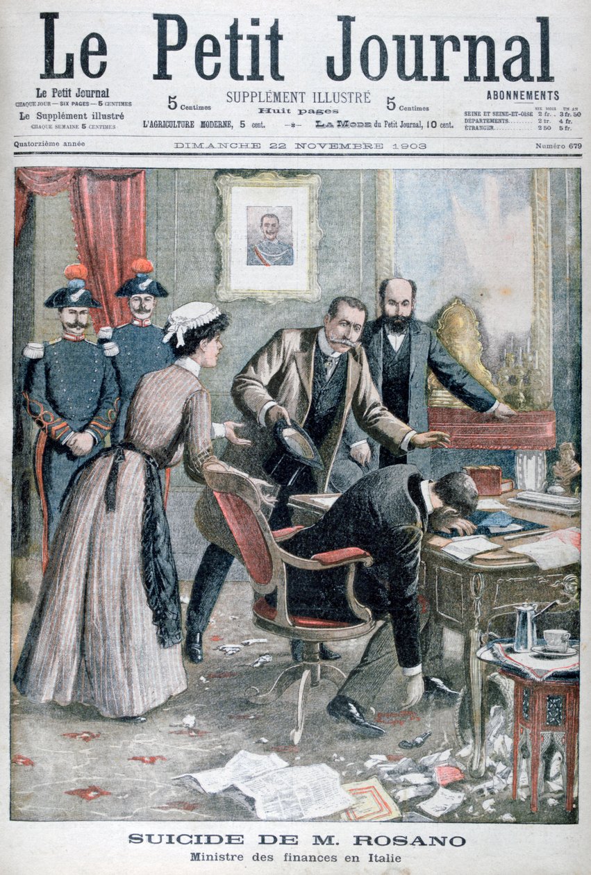 Sebevražda signora Rosana, italského ministra financí, Neapol, 1903 od Unbekannt