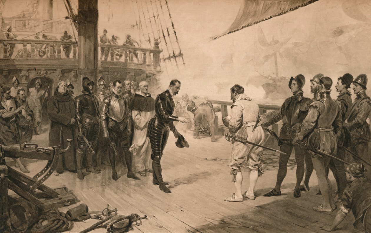 Vzdání se Dona Antona siru Francisi Drakeovi, 1. března 1579 1905 od Unbekannt