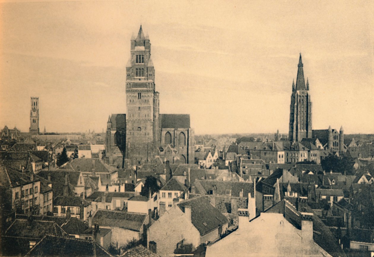 Tři věže, zvonice, katedrála a kostel Panny Marie, c1910 od Unbekannt