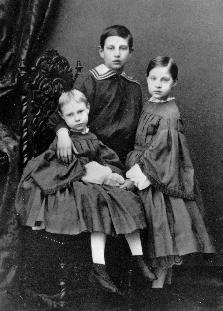 Tři nejstarší děti velkovévody Konstantina Nikolajeviče z Ruska, c1860-c1861 od Unbekannt