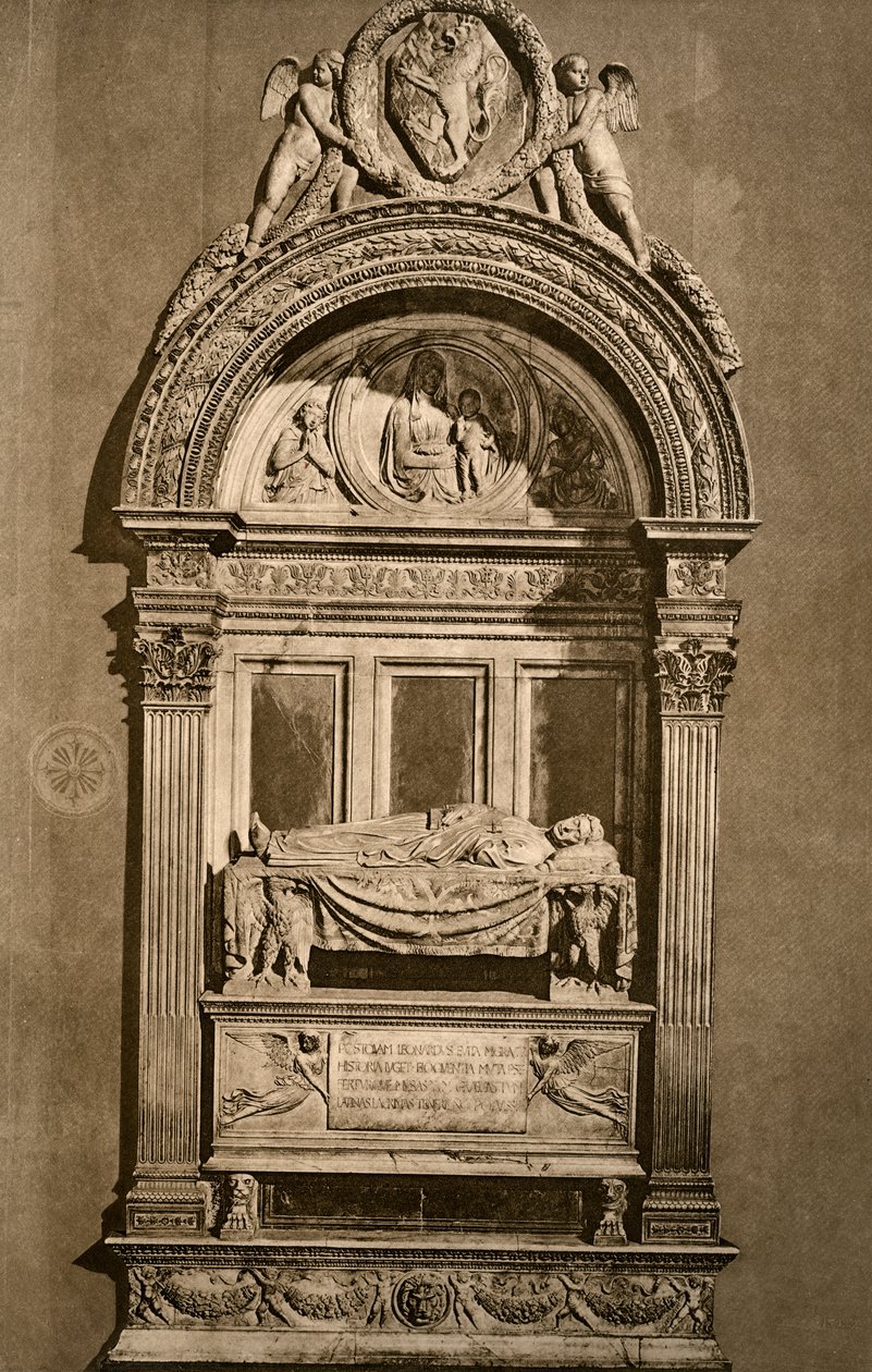 Hrobka Leonarda Bruniho c1369-1444, bazilika Santa Croce, Florencie, 1882 od Unbekannt