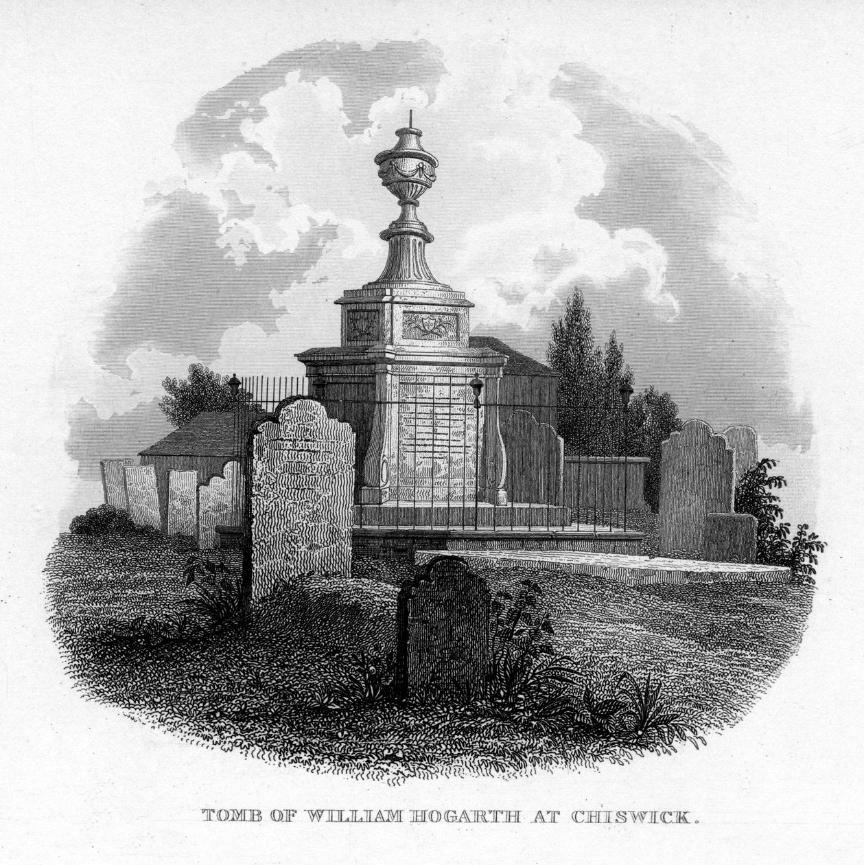 Hrob Williama Hogartha v Chiswicku, 1840 od Unbekannt