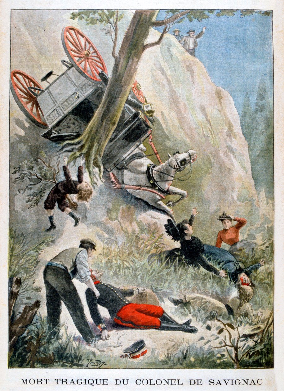 Tragická smrt plukovníka de Savignac, 1901 od Unbekannt