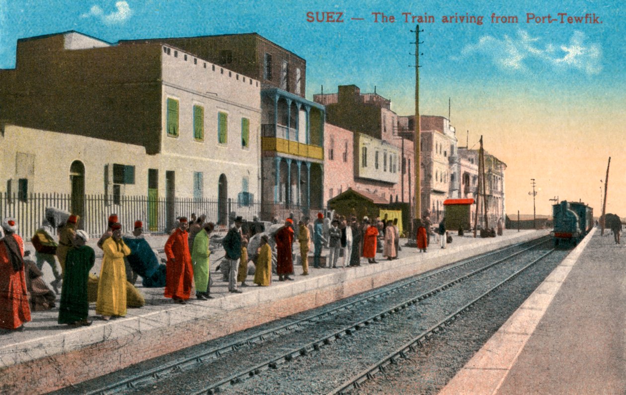 Vlak přijíždějící z Port Tewfik, Suez, Egypt, 20. století od Unbekannt