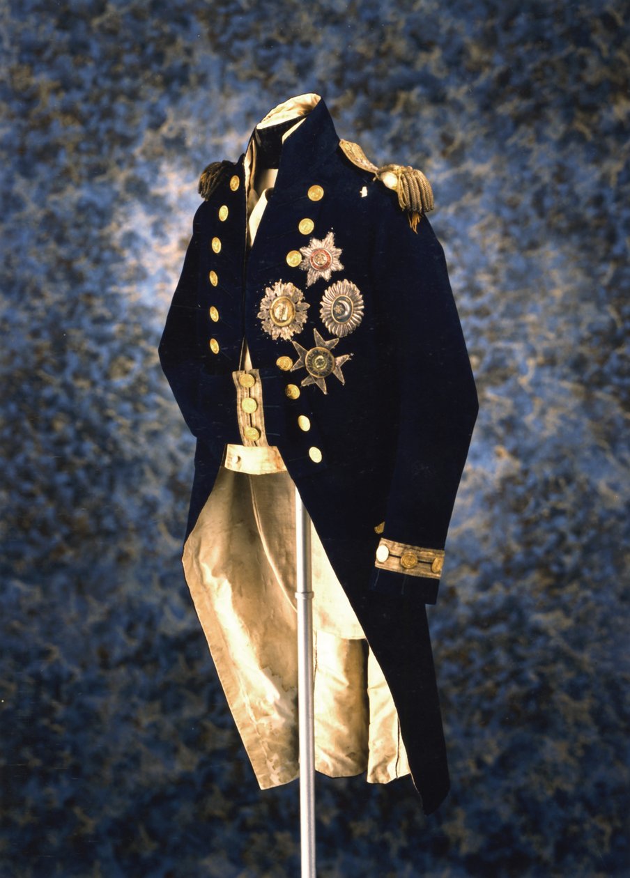 Uniforma, kterou měl na sobě admirál Lord Nelson, když byl zabit v bitvě u Trafalgaru v roce 1805 od Unbekannt