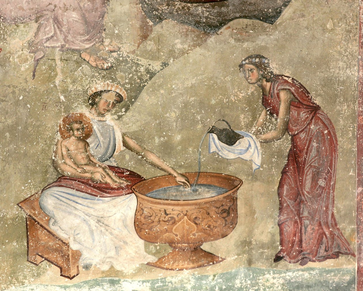 c. mytí dítěte v betlémě 1260-1270 od Unbekannt