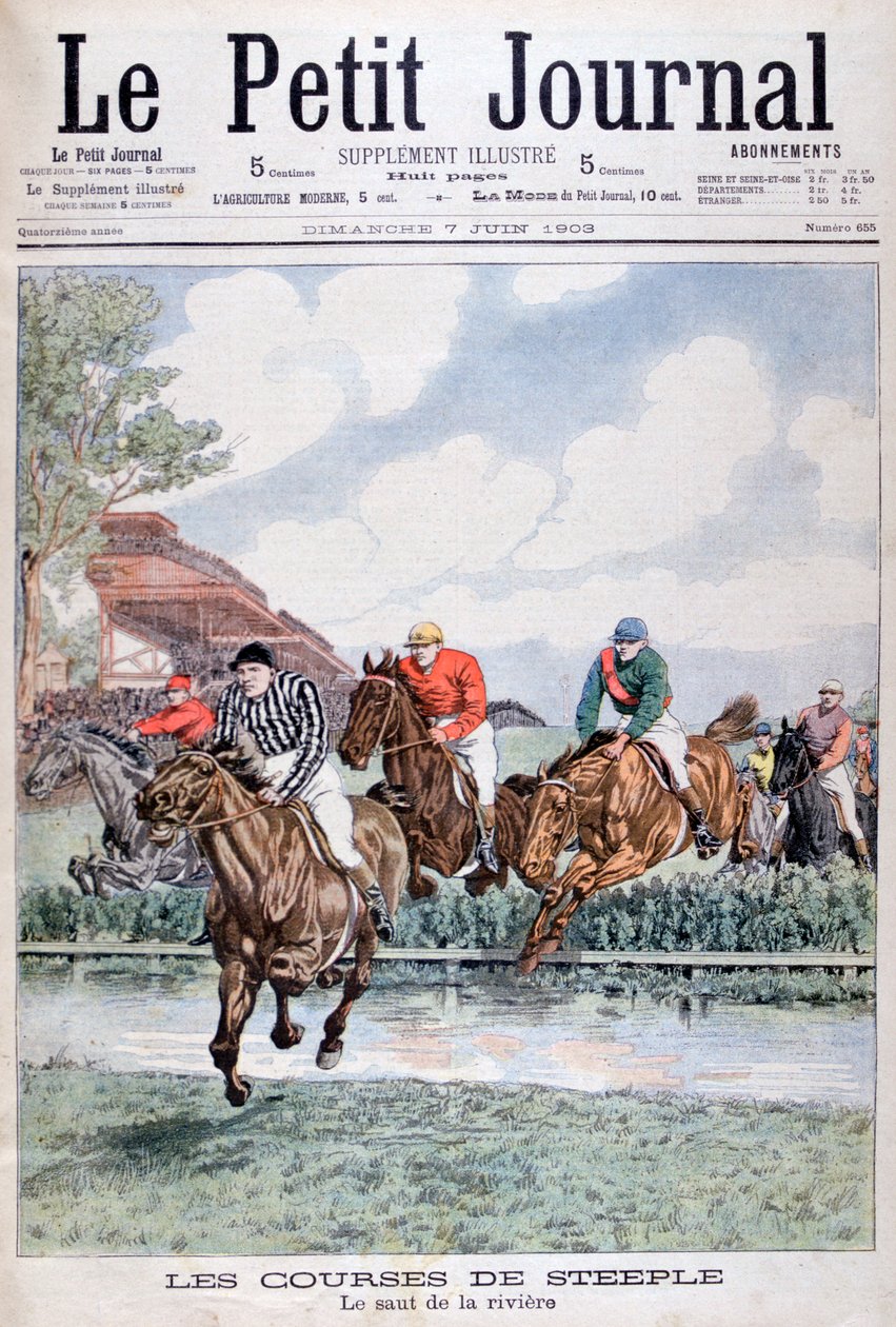 Vodní skok ve steeplechase, Auteuil, 1903 od Unbekannt