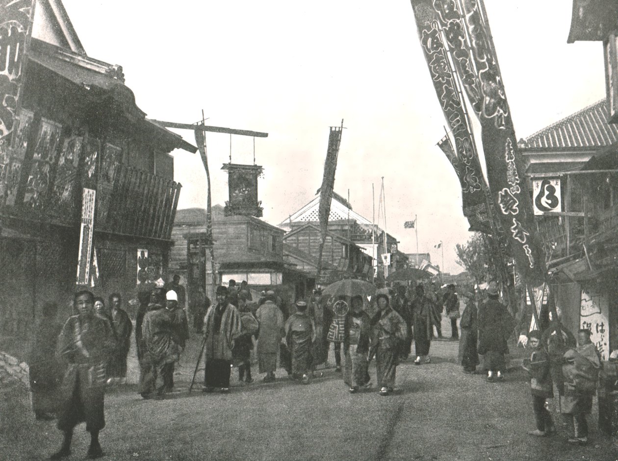 Theatre Street, Yokohama, Japonsko, 1895. od Unbekannt