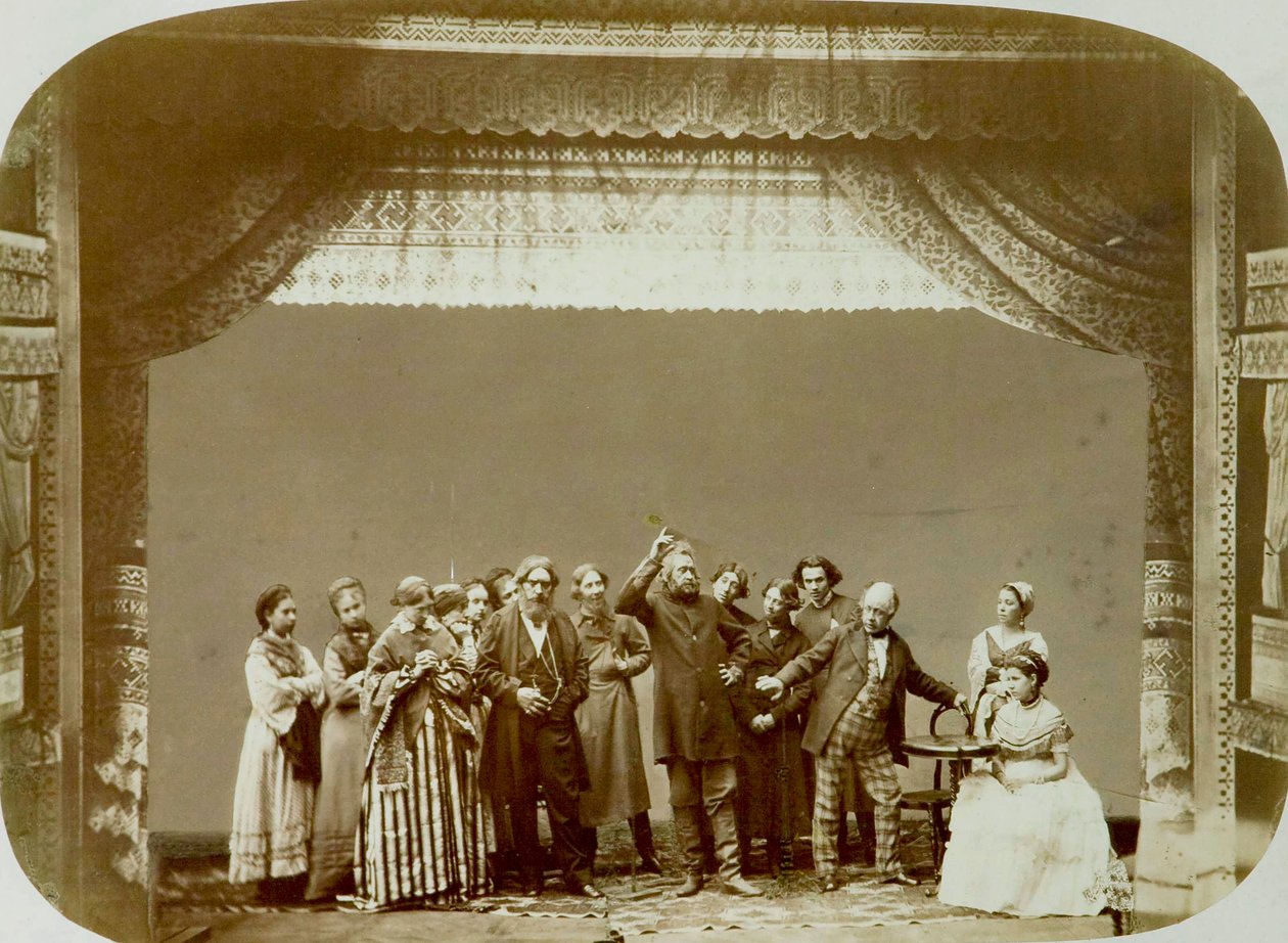 Divadelní skupina Lidového divadla, Rusko, 1892 od Unbekannt
