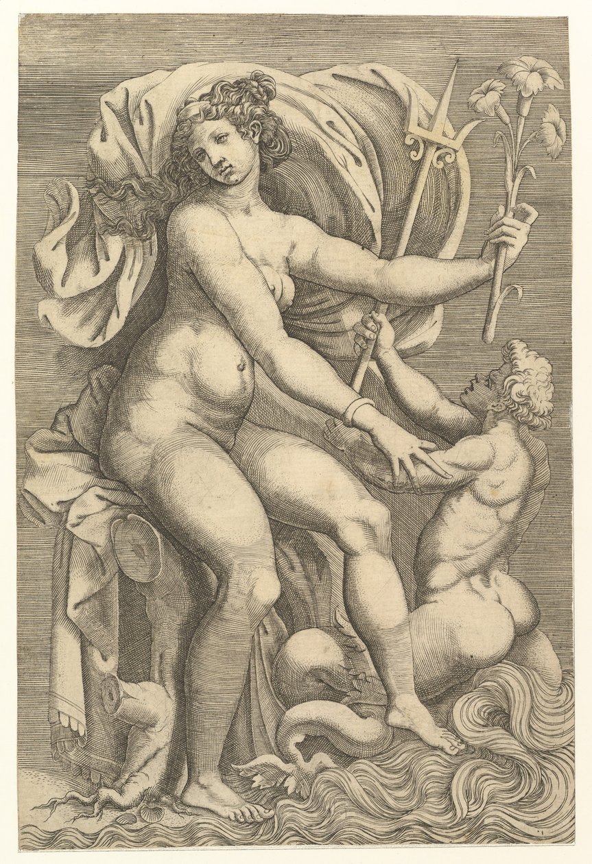 Thetis Sedící s Tritonem, 16. století. od Unbekannt