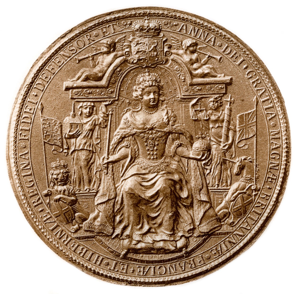 Třetí velká pečeť královny Anny, líc, 1702-1714 1906 od Unbekannt