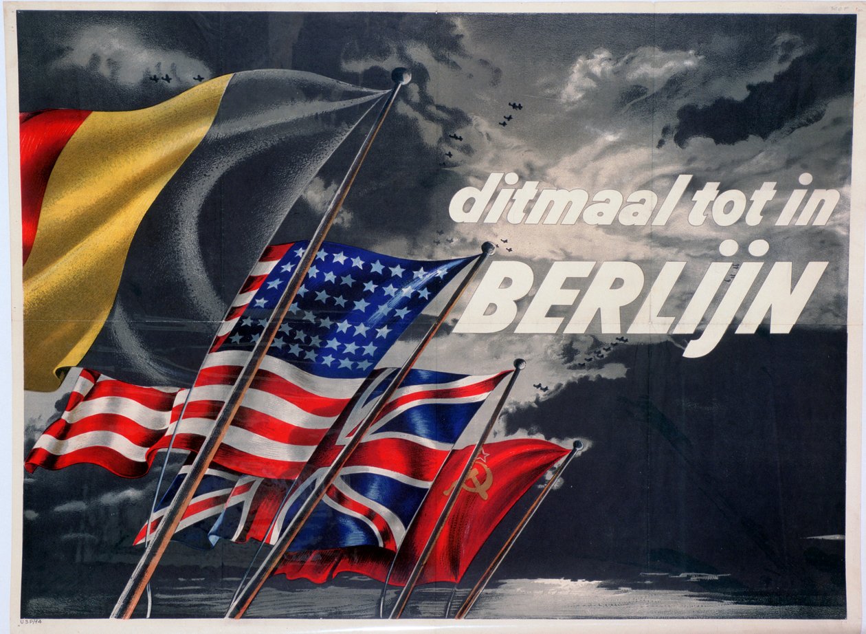 Tentokrát až do Berlína, belgický pro-spojenecký propagandistický plakát, 1944 od Unbekannt