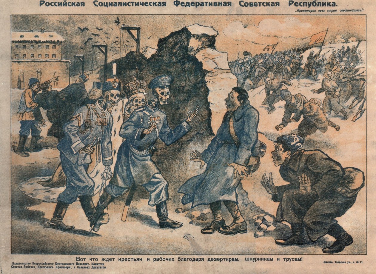 To čeká rolníky a dělníky kvůli aktivitám dezertérů, sebehledačů a zbabělců, 1918-1919 od Unbekannt