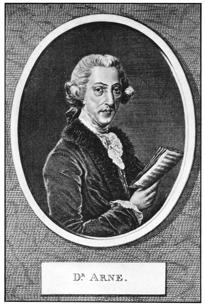 Thomas Augustine Arne 1710-1778, anglický skladatel od Unbekannt