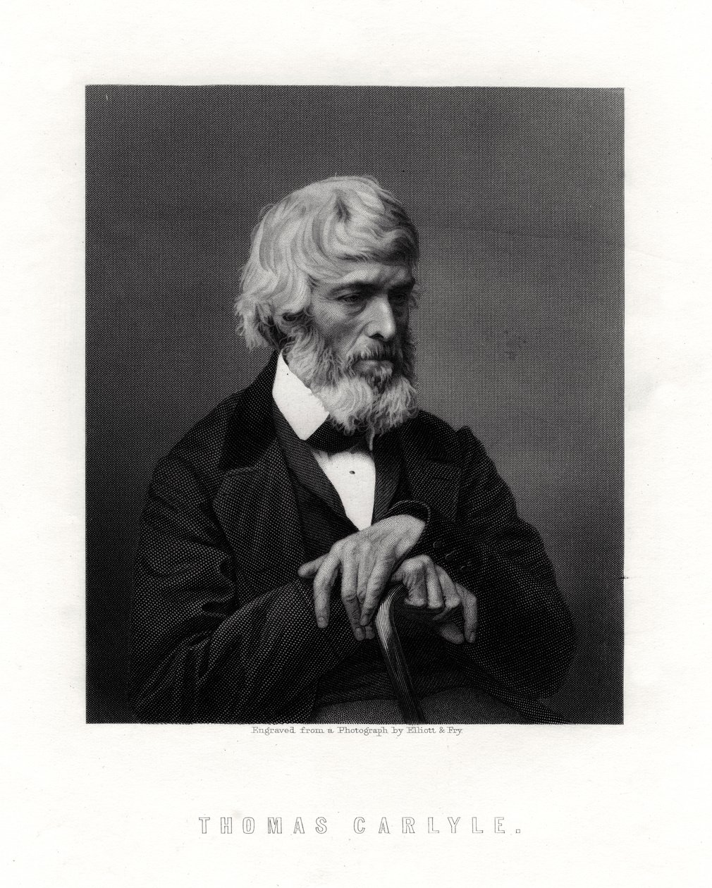 Thomas Carlyle , skotský esejista, satirik a historik, polovina konce 19. od Unbekannt