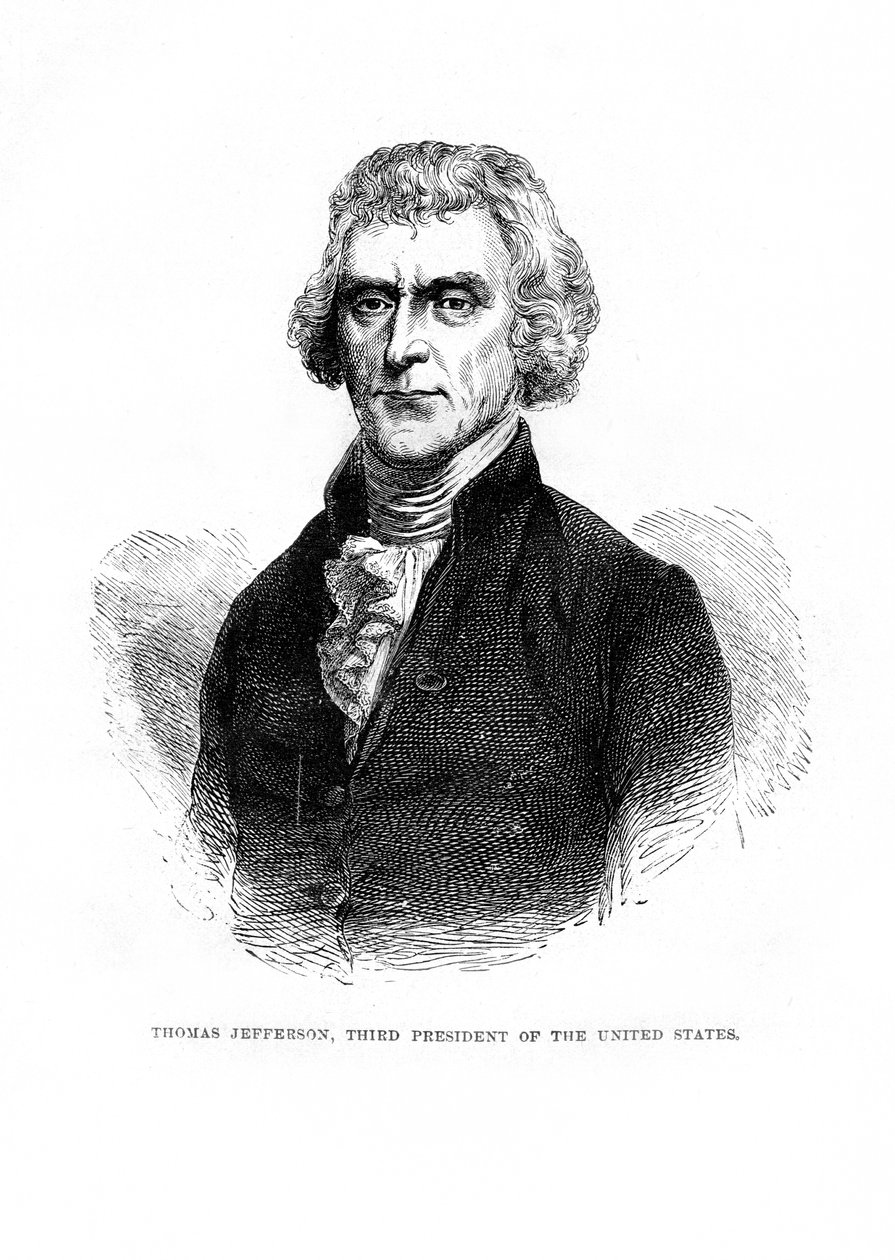 Thomas Jefferson, třetí prezident Spojených států, 1872 od Unbekannt