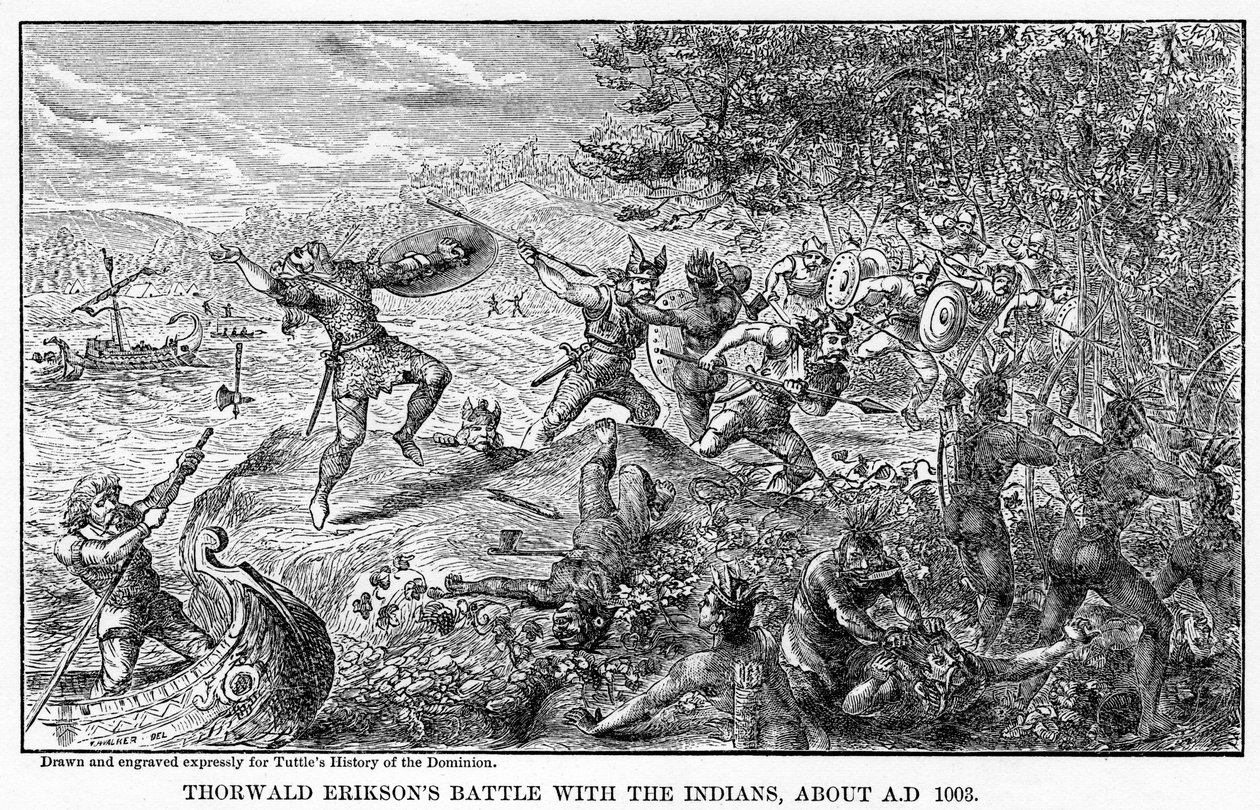 Thorwald Eriksons Bitva s Indiány, asi 1003 nl, 1877 od Unbekannt