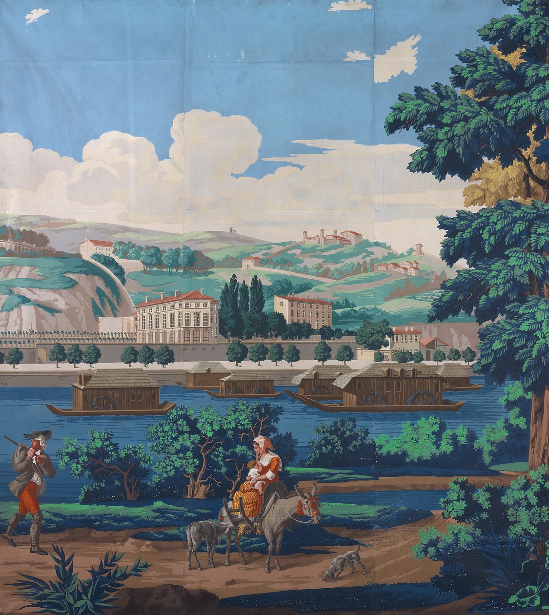 Tři spojené panely: Pohledy na Lyon, Francie, první vydání, 1821. od Unbekannt