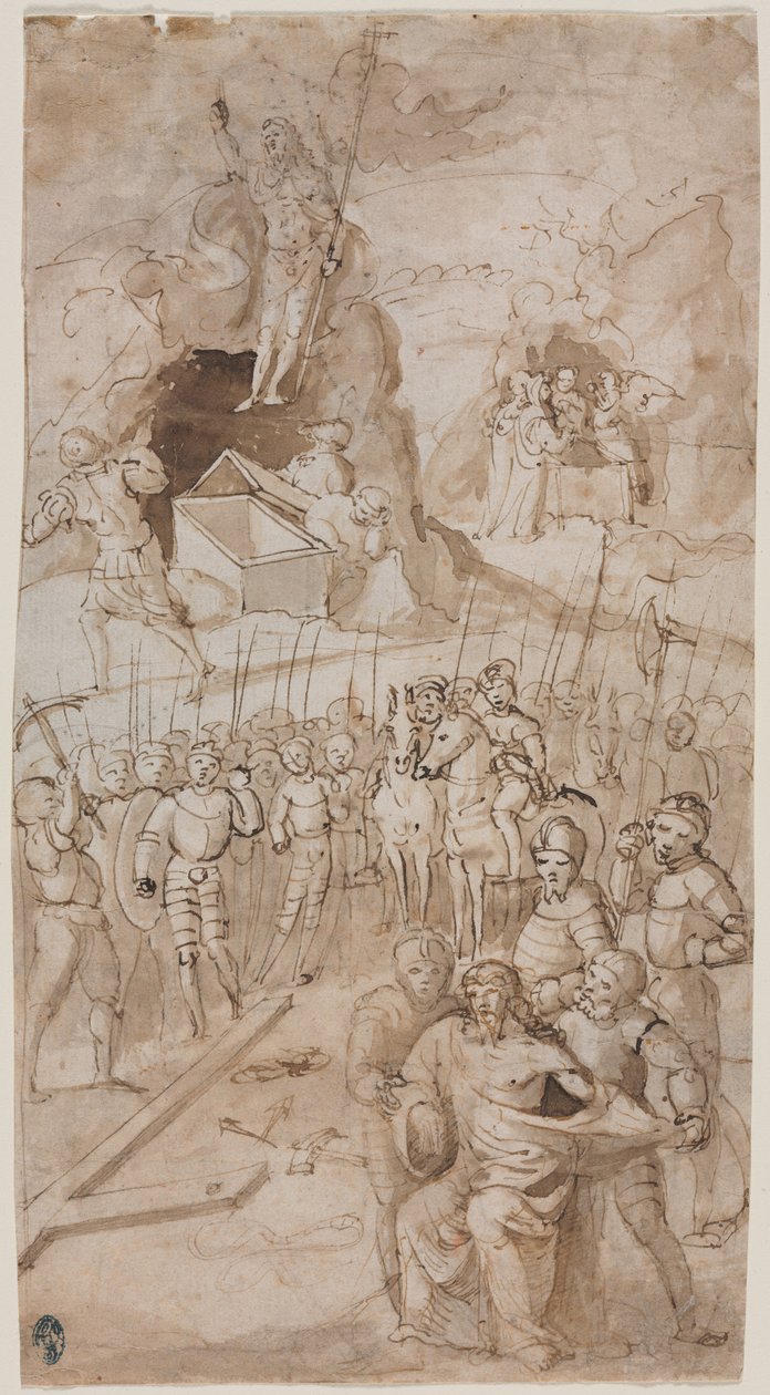 Tři scény z Umučení Krista recto Architectural Sketch verso, 1500s. od Unbekannt