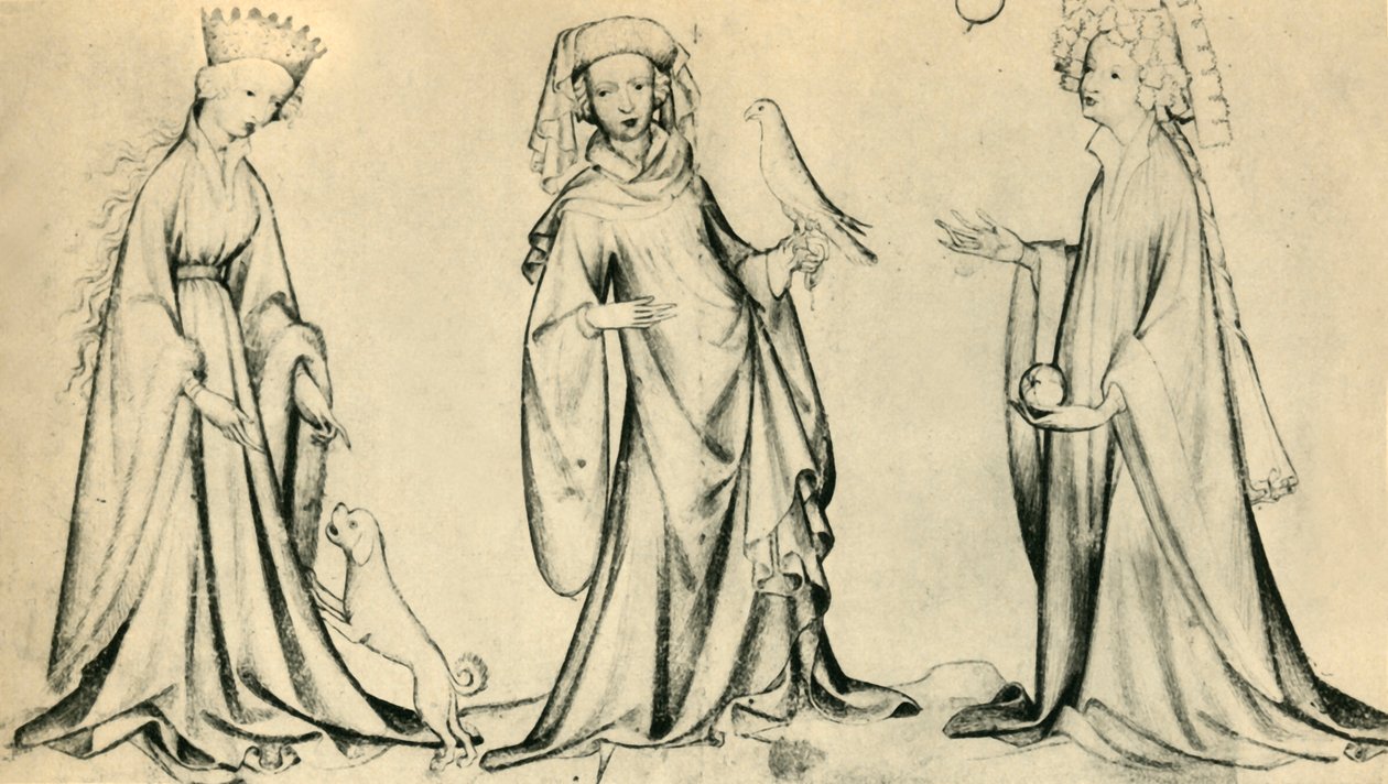 Tři mladé ženy, c1400, 1943. od Unbekannt